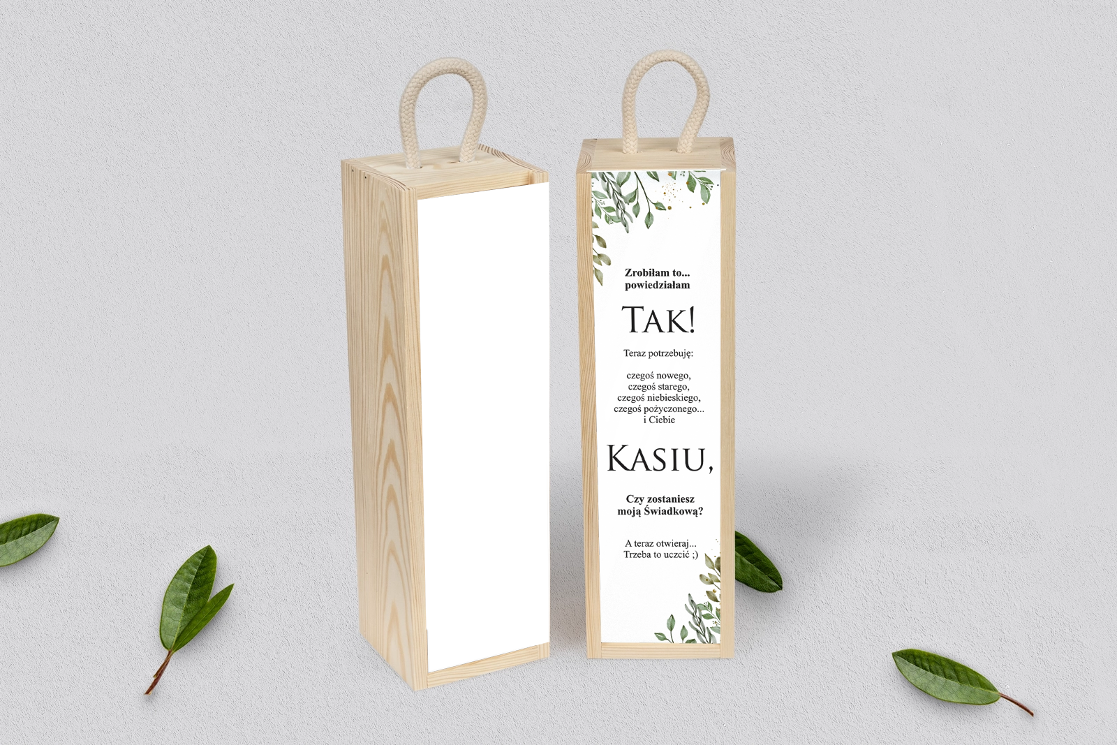 Prośba o Świadkowanie - SNW Akryl naturalna Leaves Motyw 3