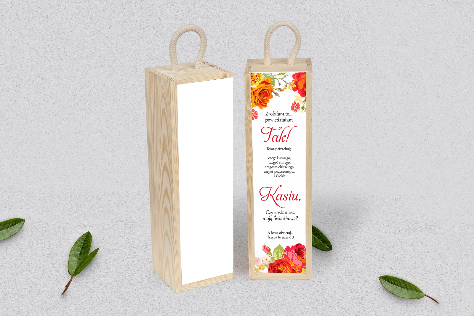 Prośba o Świadkowanie - SNW Akryl naturalna Serca Kwiat Motyw 3