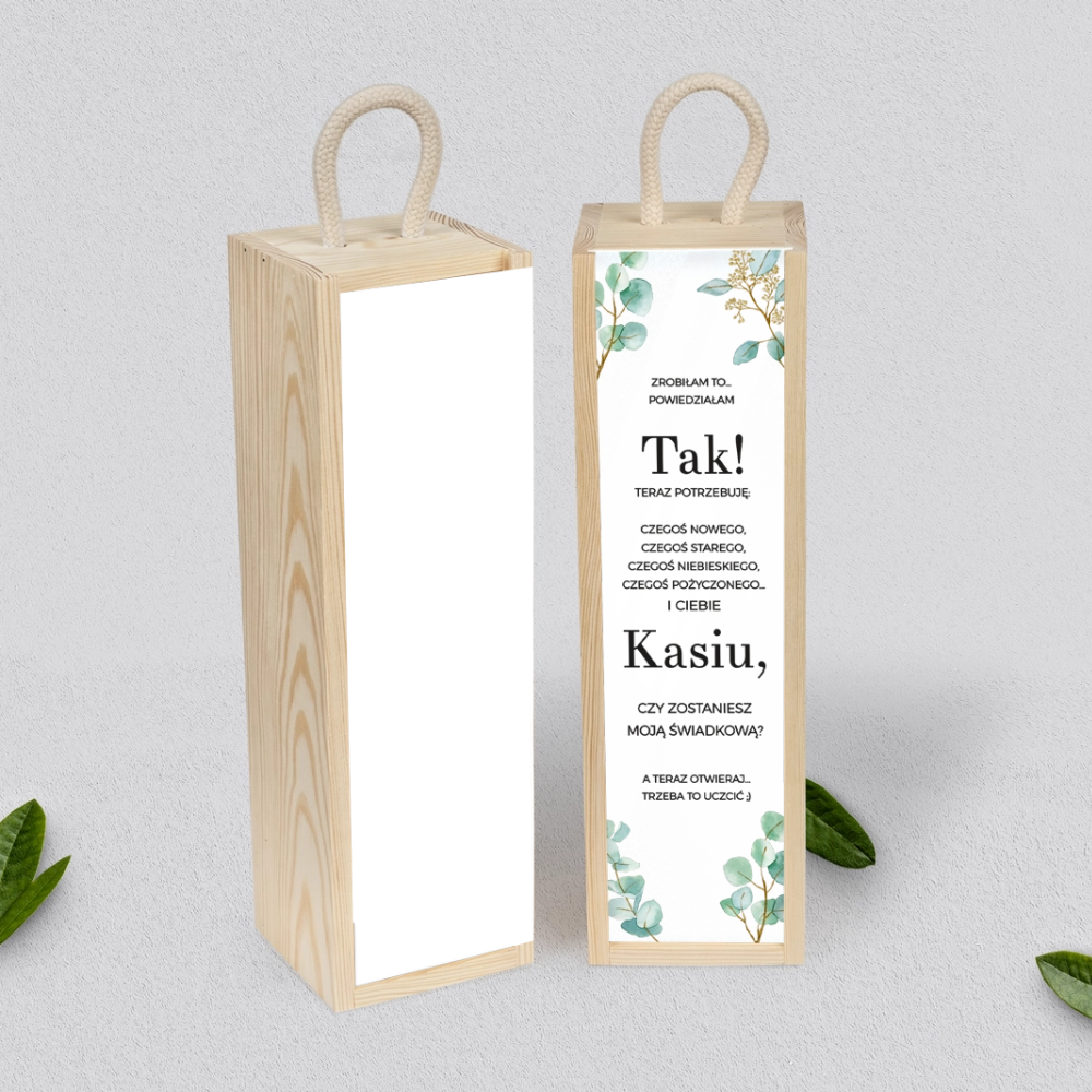 Prośba o Świadkowanie - SNW Akryl naturalna Eukaliptus Motyw 1