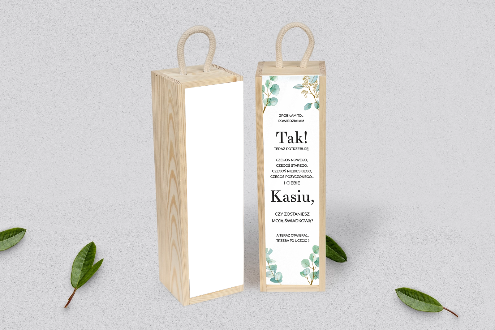 Prośba o Świadkowanie - SNW Akryl naturalna Eukaliptus Motyw 1