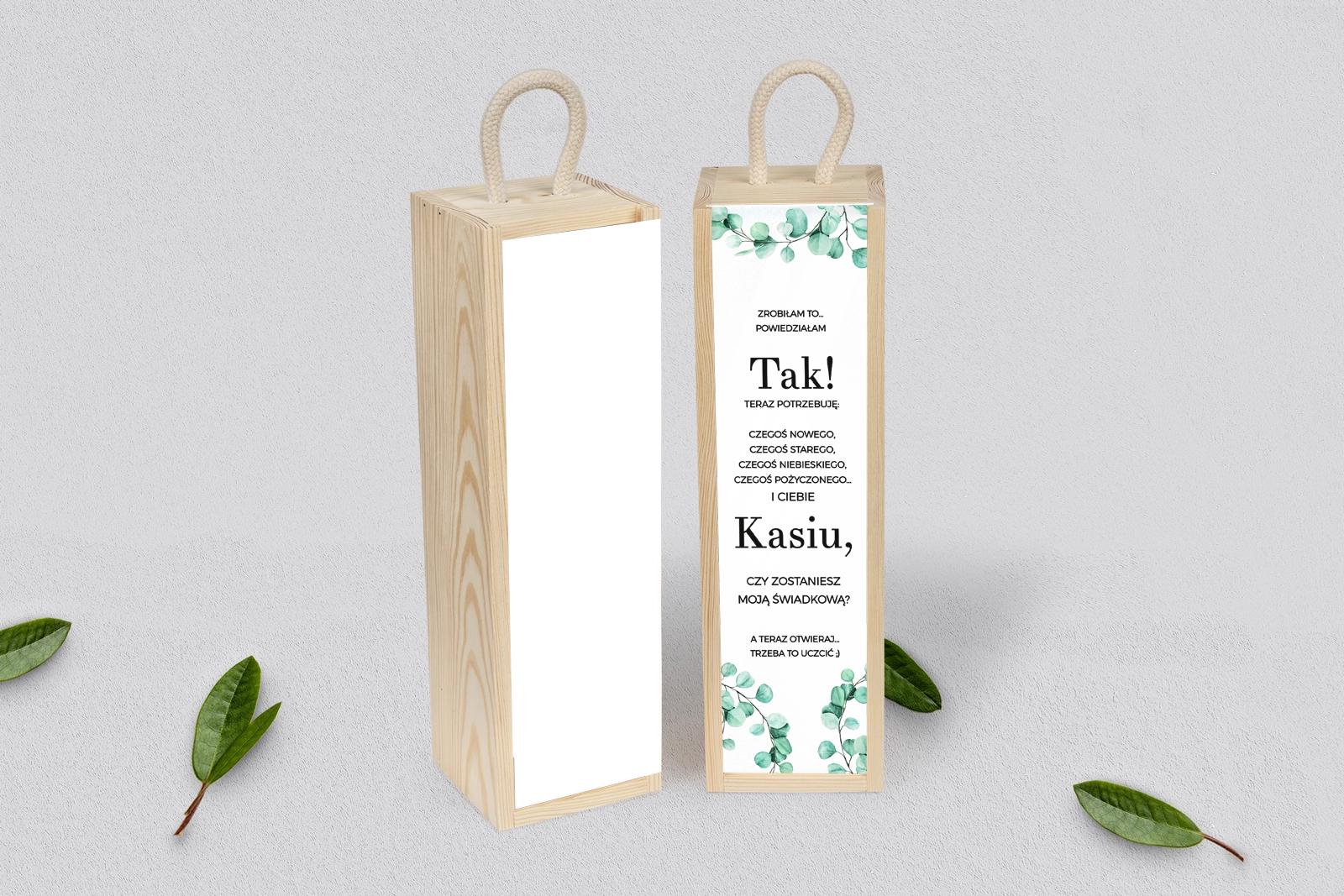 Prośba o Świadkowanie - SNW Akryl naturalna Eukaliptus Motyw 2