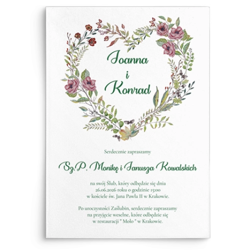 Zaproszenia ślubne Heart of Flowers - Motyw 3