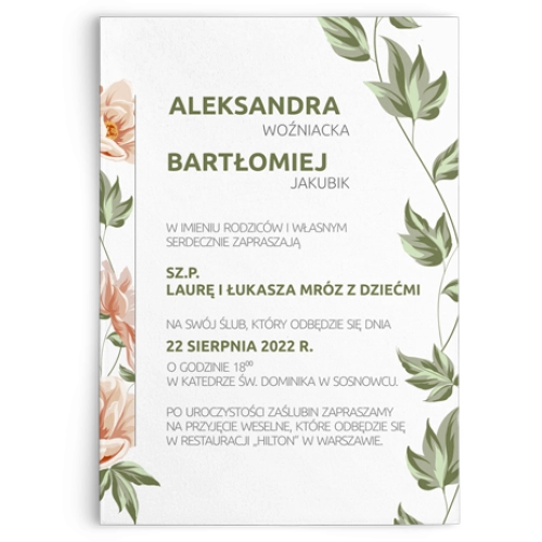 Zaproszenia ślubne Lea - Motyw 3