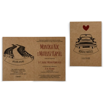 Zaproszenia ślubne Trip - Składane motyw 2