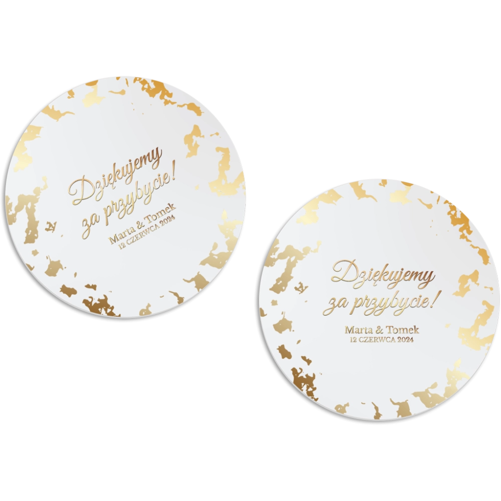 Magnes Okrągły - Marmur & Złoto - Motyw 5