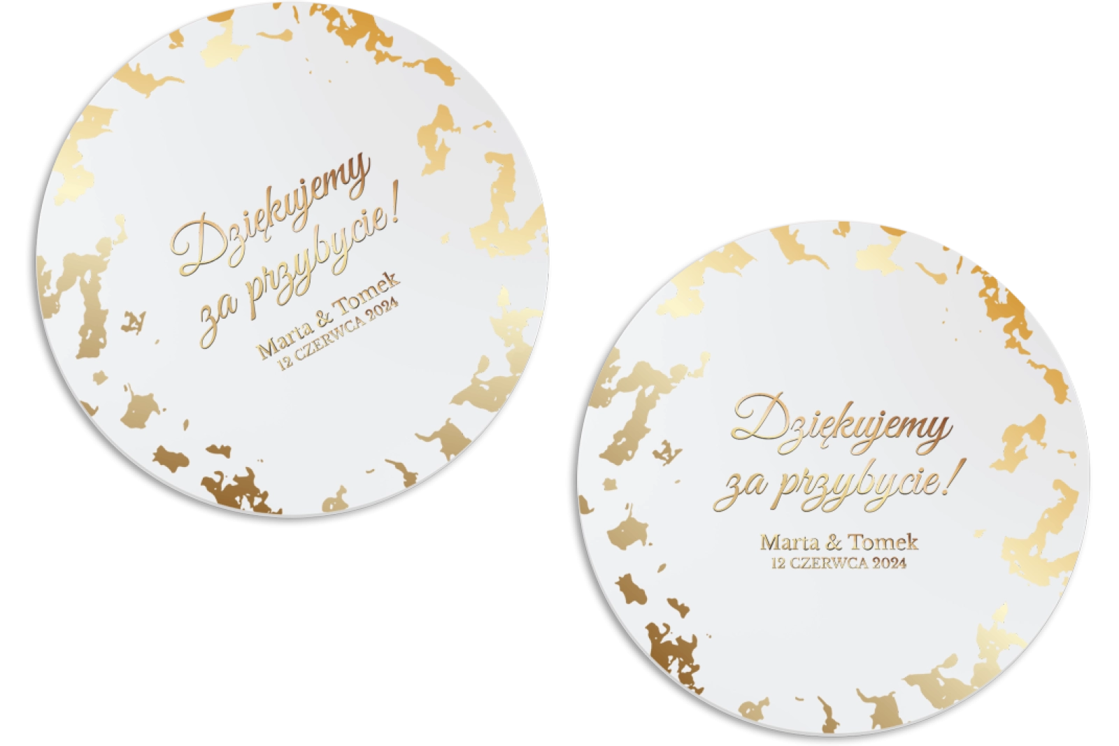 Magnes Okrągły - Marmur & Złoto - Motyw 5