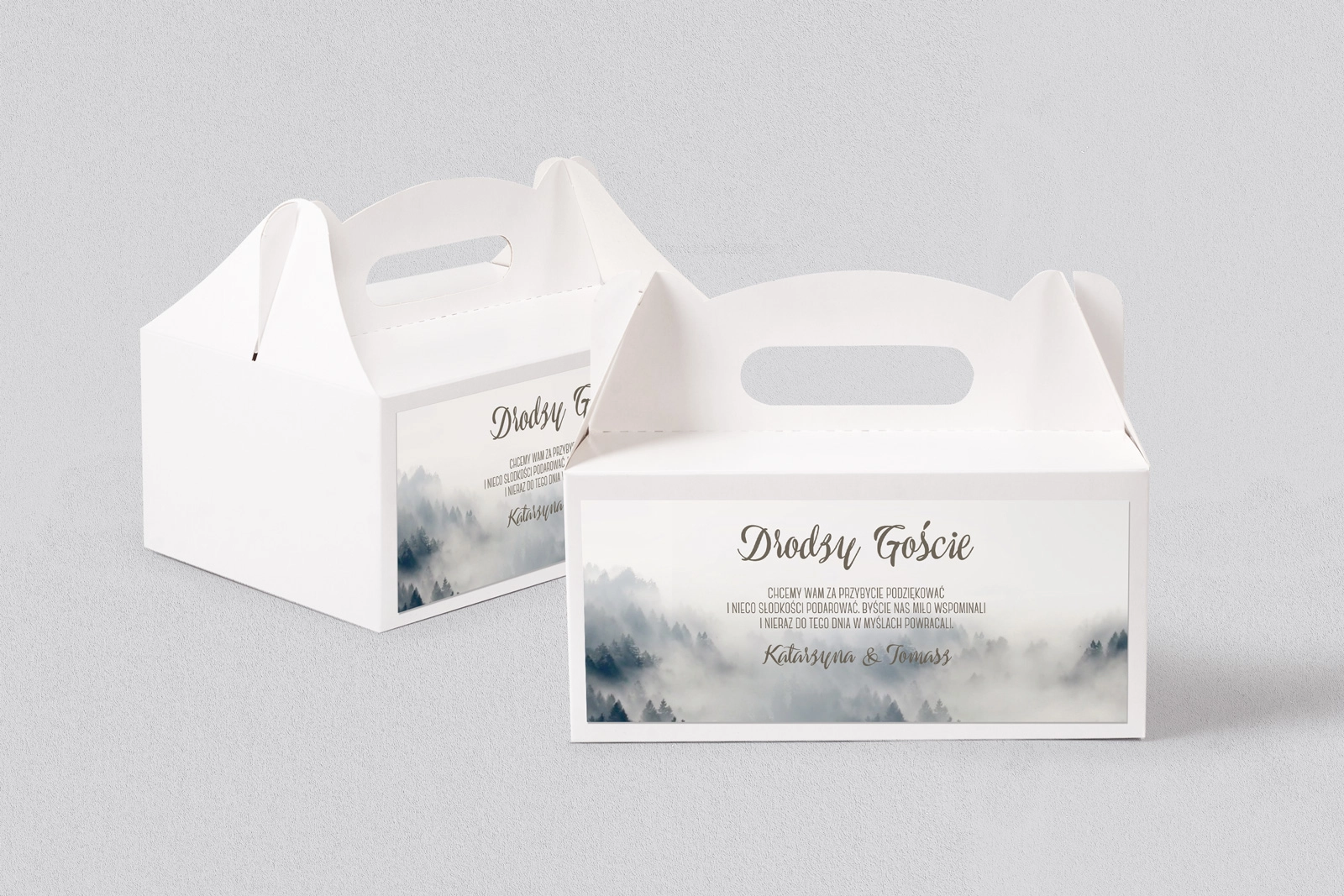 Pudełko na ciasto weselne Forest - Motyw 5