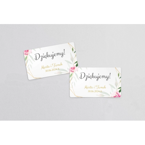 Naklejki na słoiczki weselne Flowers & Frame - Arkusz 21 szt Motyw 4