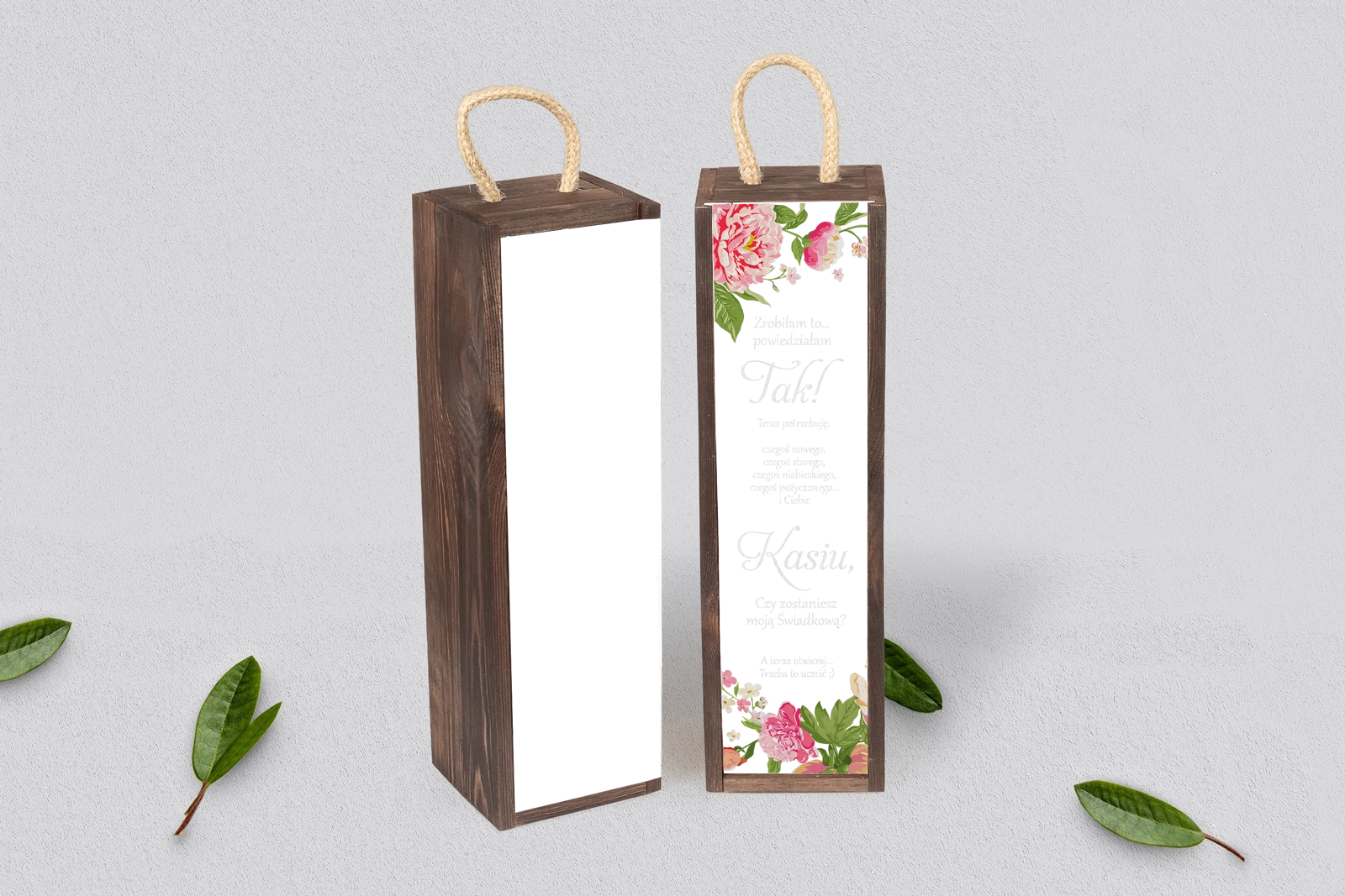 Prośba o Świadkowanie - SNW Akryl brązowa Serca Kwiat Motyw 1