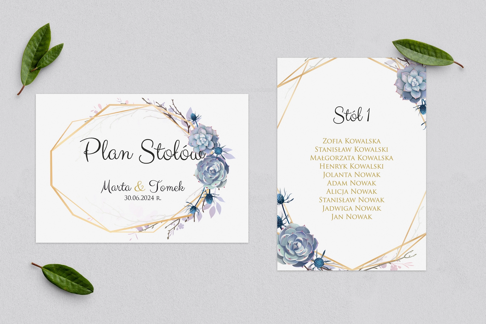 Plan Stołów - Karteczka Flowers & Frame Motyw 6