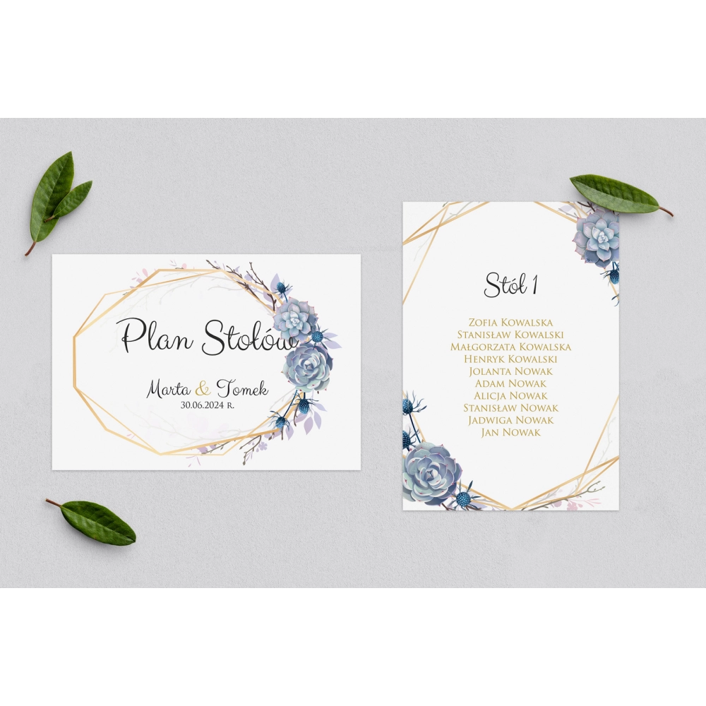 Plan Stołów - Karteczka Flowers & Frame Motyw 6