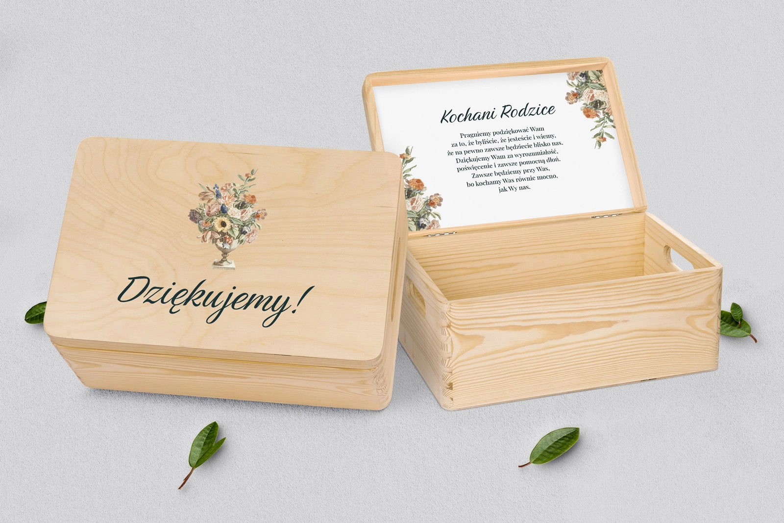 Skrzyneczka dla Rodziców - naturalna Rustic Summer Motyw 2