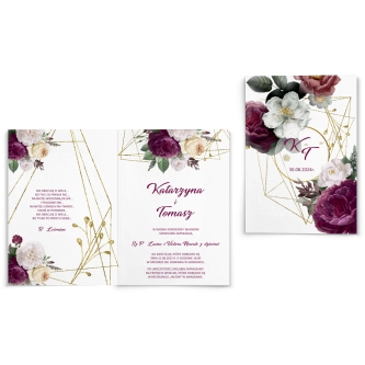 Zaproszenia ślubne Modena - Składane Motyw 1