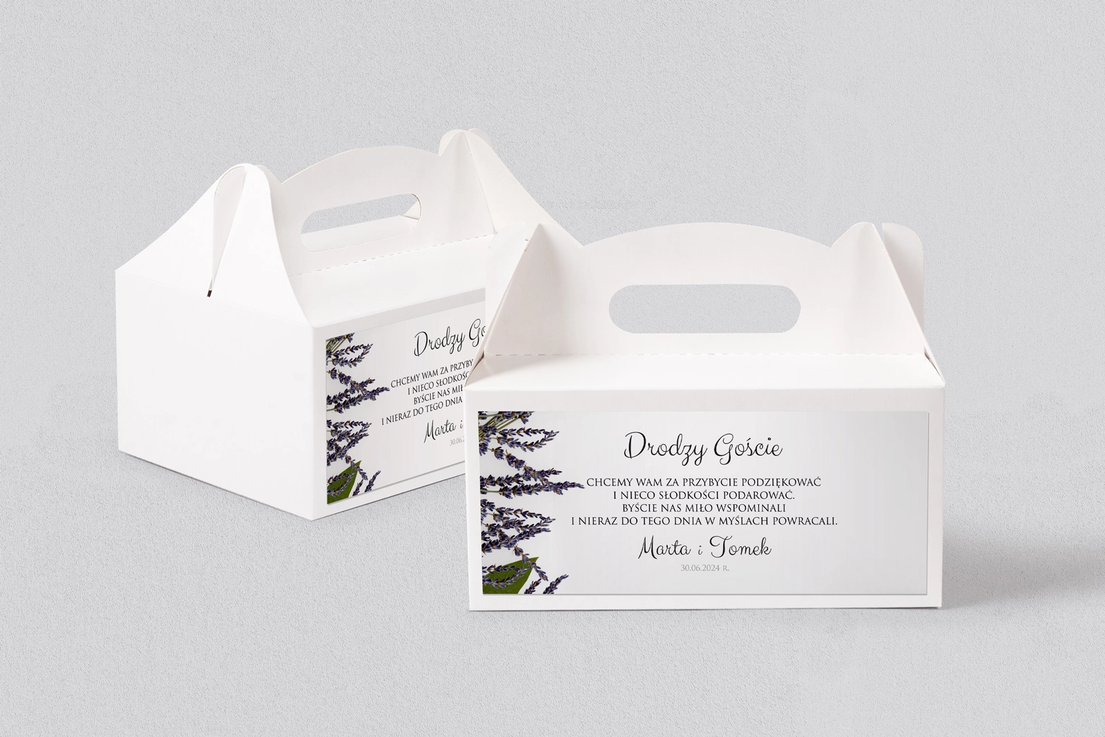 Pudełko na ciasto weselne Soft - Motyw 5