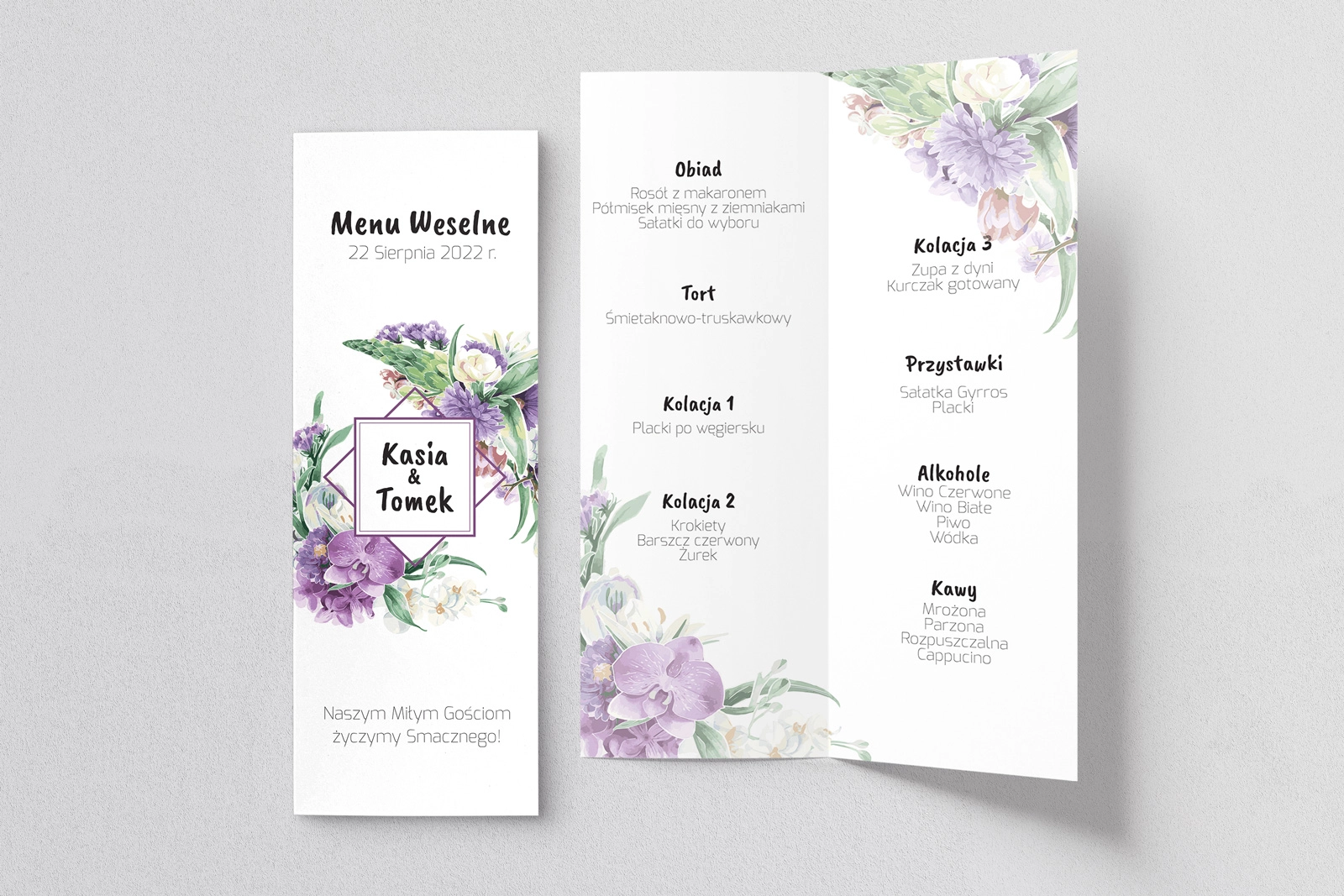 Menu Weselne Bukiety Motyw 1