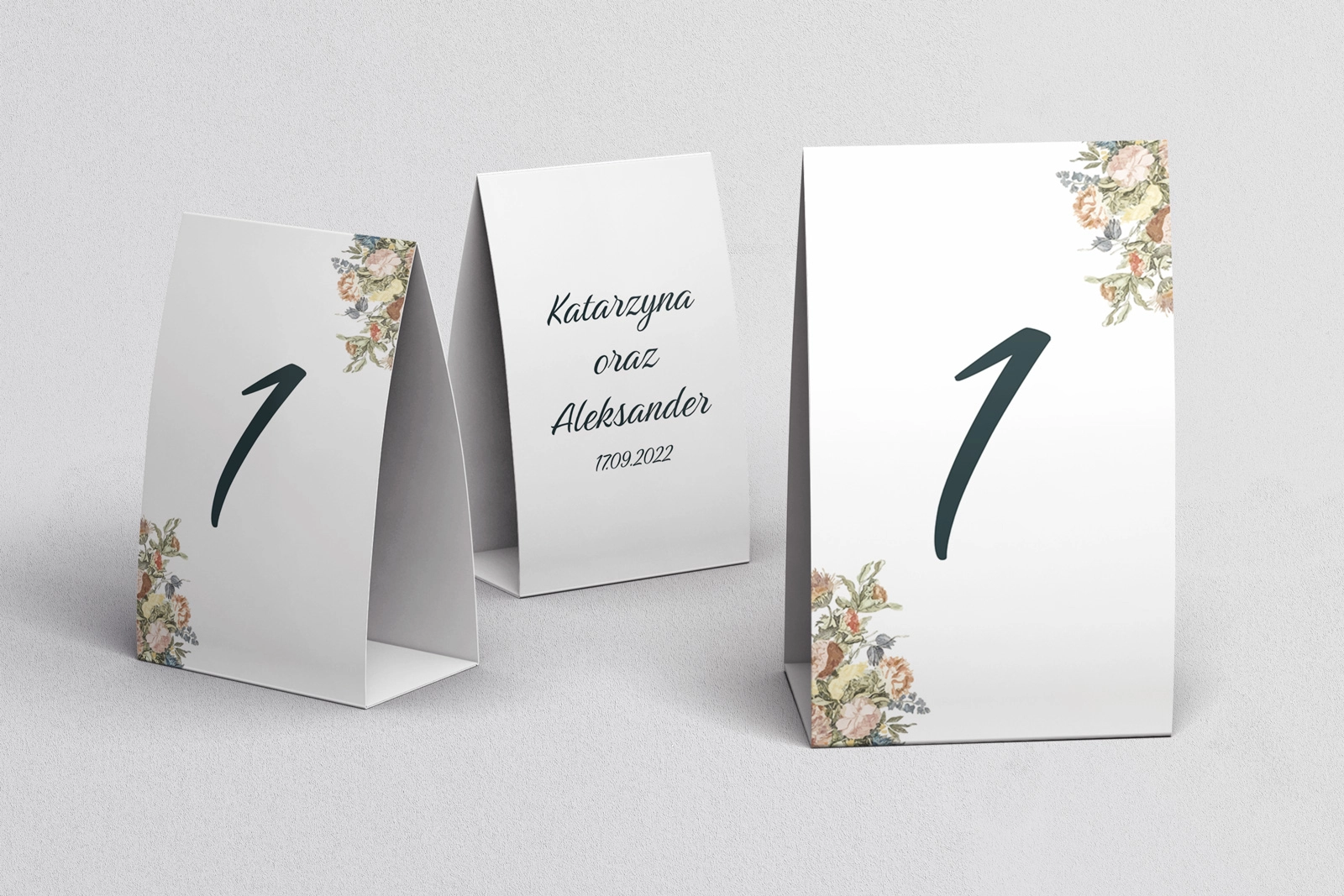 Numerki na stół Rustic Summer Motyw 1