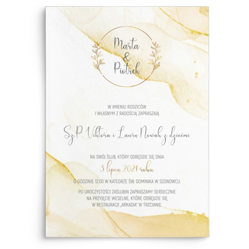 Zaproszenia ślubne Glamour Ink - Motyw 4