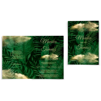 Zaproszenia ślubne Greenery - Składane Motyw2