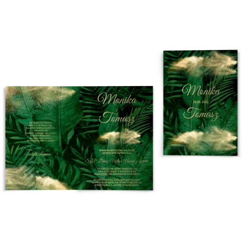 Zaproszenia ślubne Greenery - Składane Motyw2