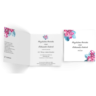 Zaproszenia ślubne Nature's Kiss - Składane Kwadrat Motyw 2