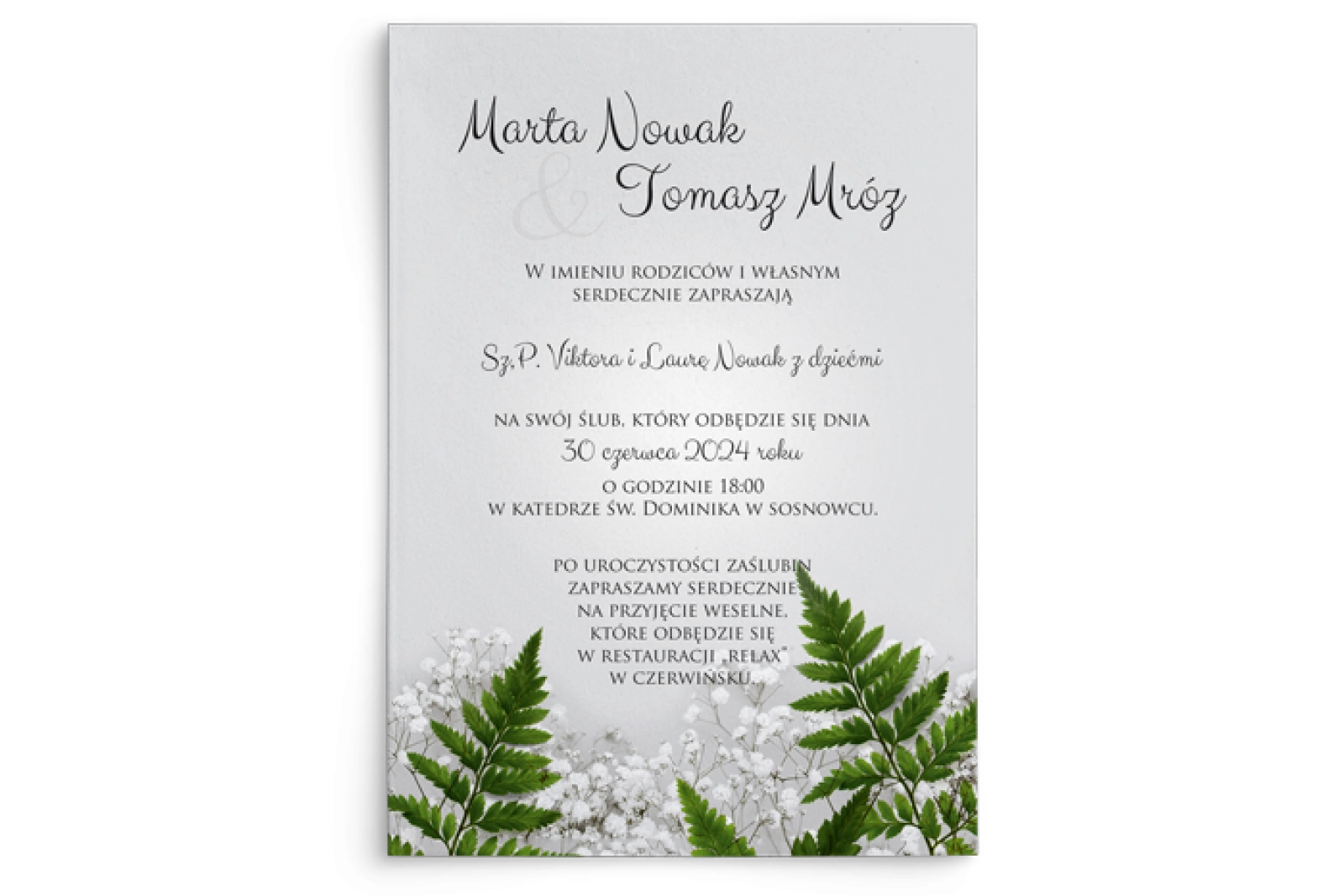 Zaproszenia ślubne Soft - Motyw 2