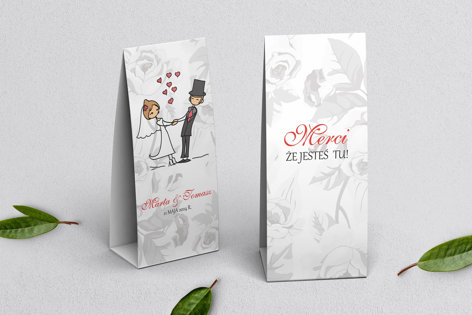 Podziękowanie Merci - Pudełeczko Zakochani Motyw 8