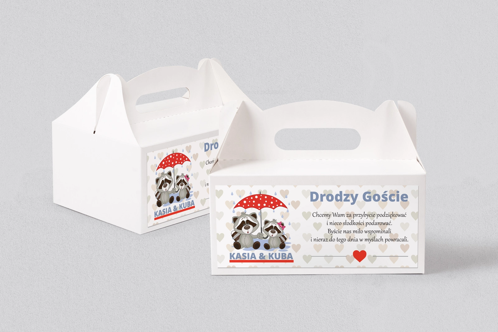 Pudełko na ciasto weselne Uroczy Deszcz Motyw 18