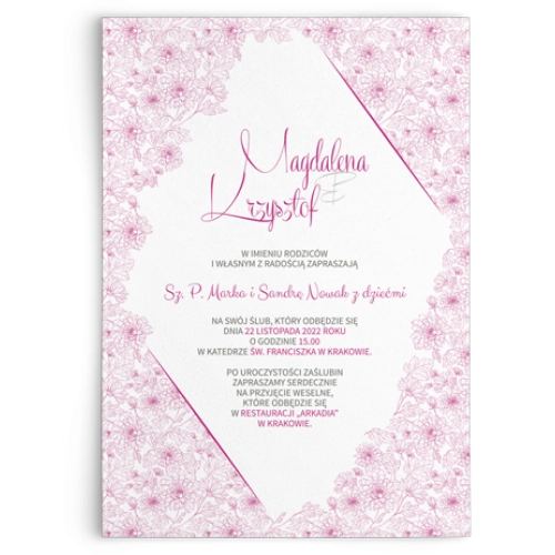 Zaproszenia ślubne Fancy - Motyw Amarantowy