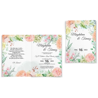 Zaproszenia ślubne Amelia - Składane Motyw 3