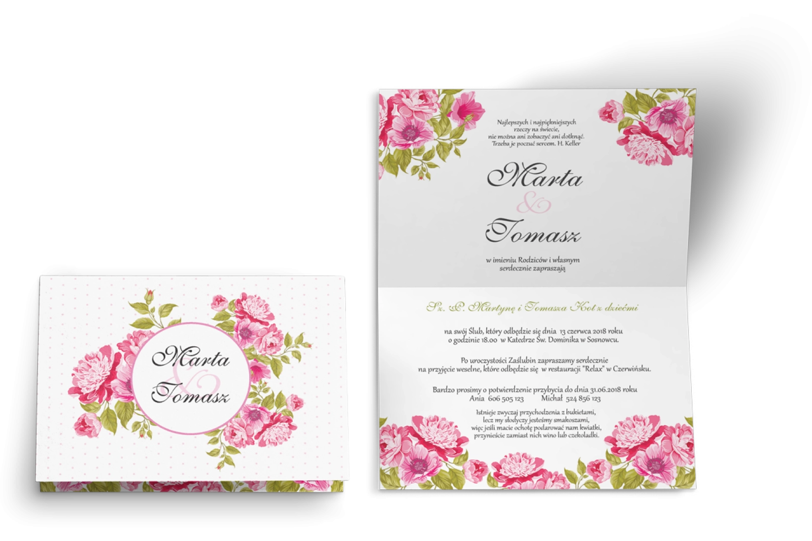 Zaproszenie ślubne Radosny Dzień - Motyw 2