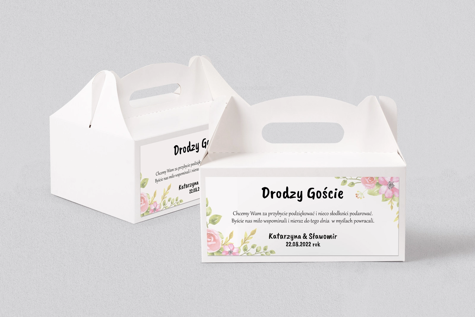 Pudełko na ciasto weselne Bukiety Motyw 8