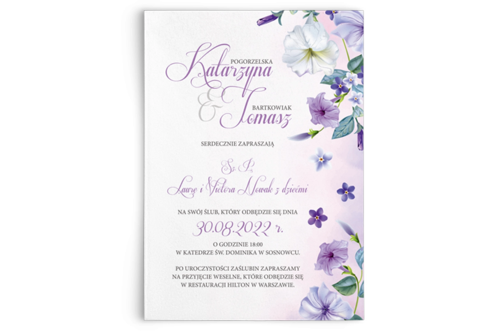 Zaproszenia ślubne About You - Motyw 2