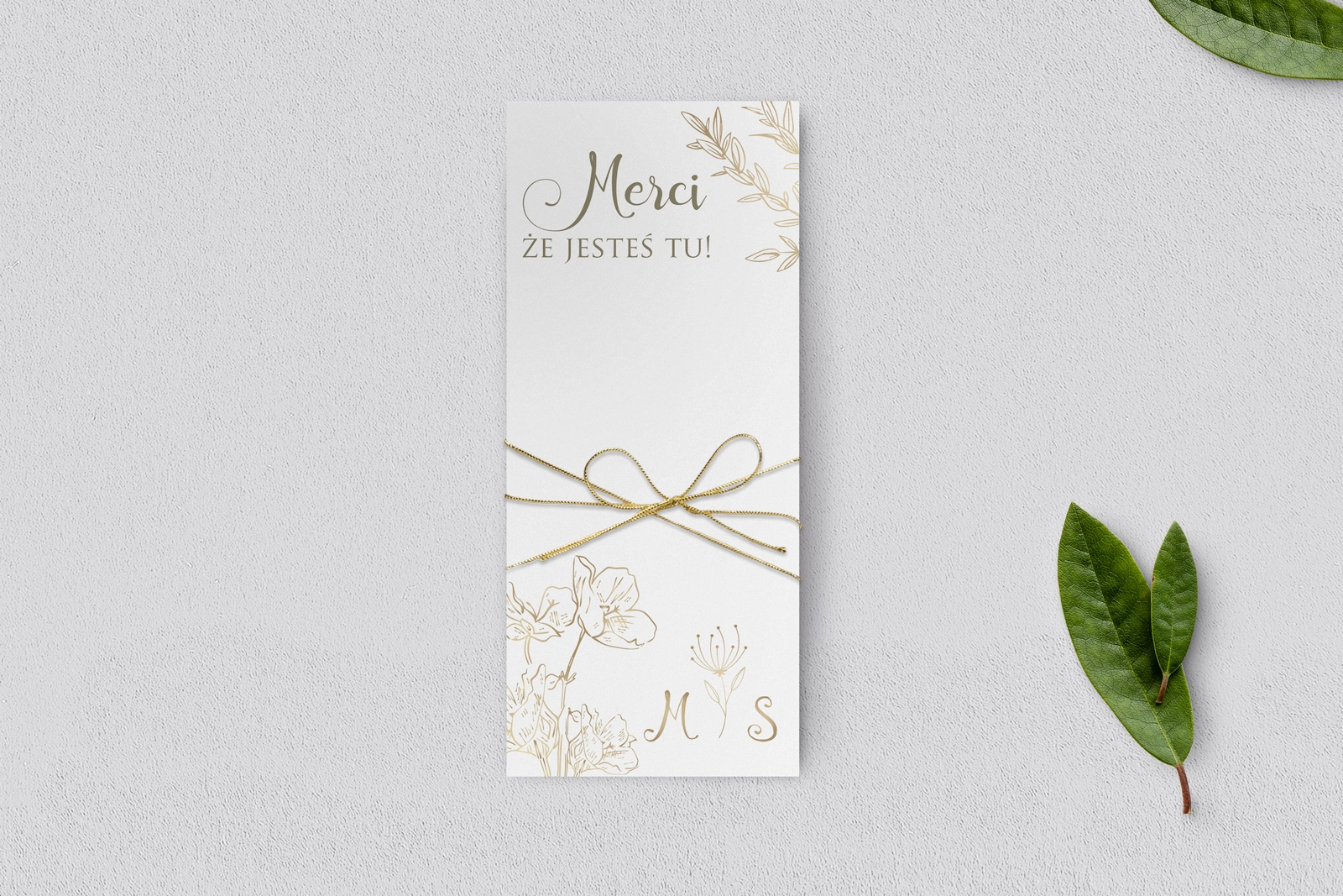 Podziękowanie Merci - Karteczka Fiori - Motyw 3