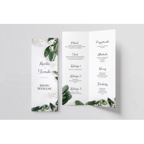 Menu Weselne Soft - Motyw 1