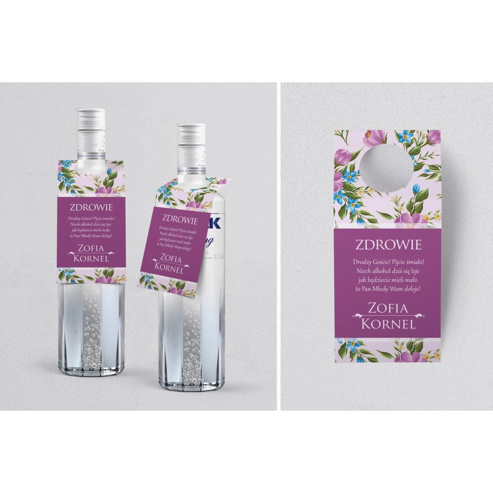 Zawieszka na alkohol oczko Kwiatowe Pole Motyw 2