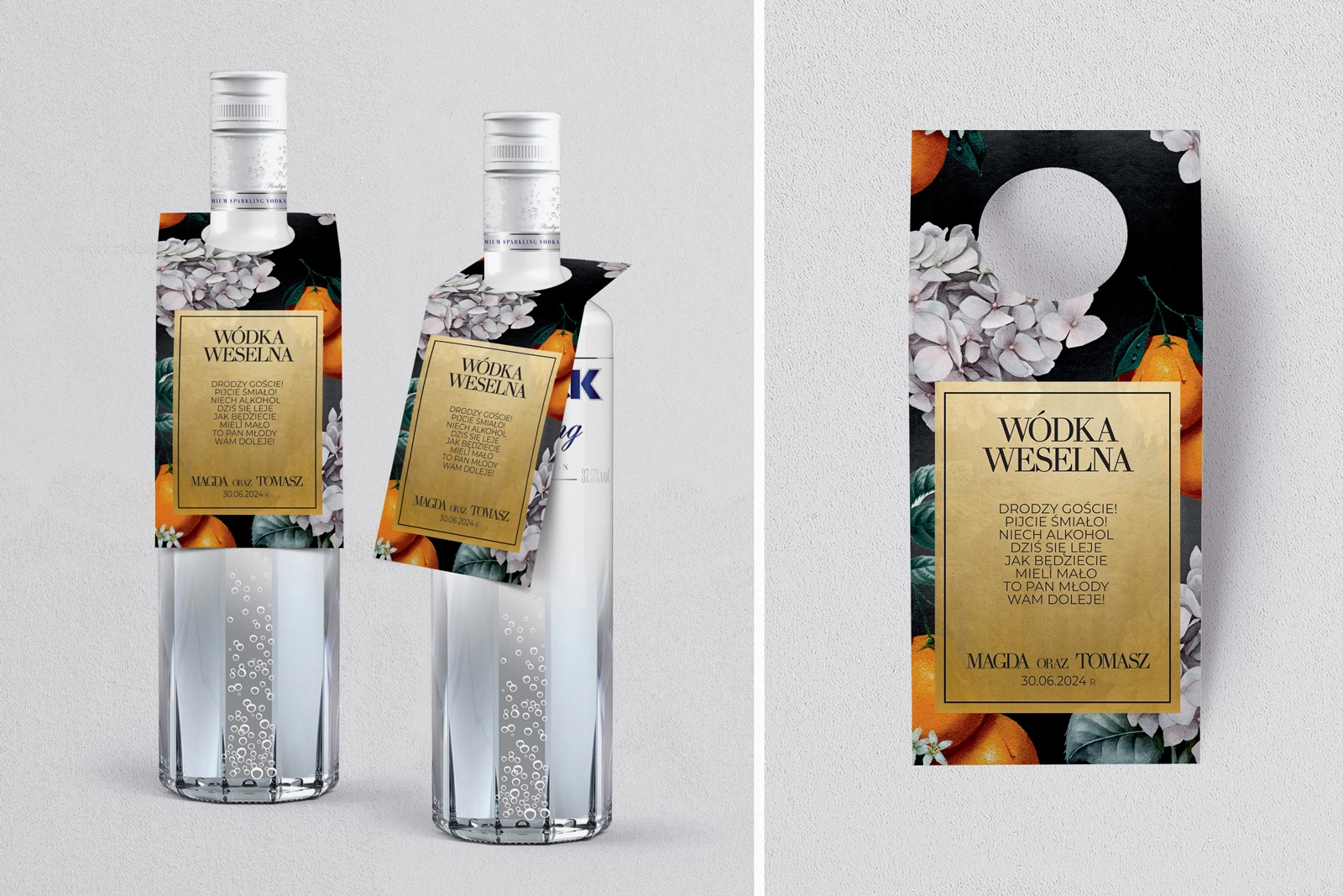 Zawieszka na alkohol oczko Amore - zlote - Motyw 2