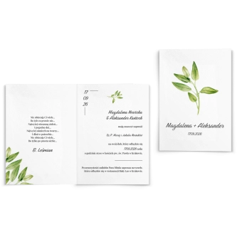 Zaproszenia ślubne Nature - Składane Motyw 2