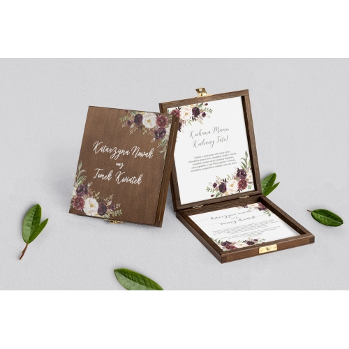 Zaproszenie dla Rodziców - brązowe PasteLove Motyw 3