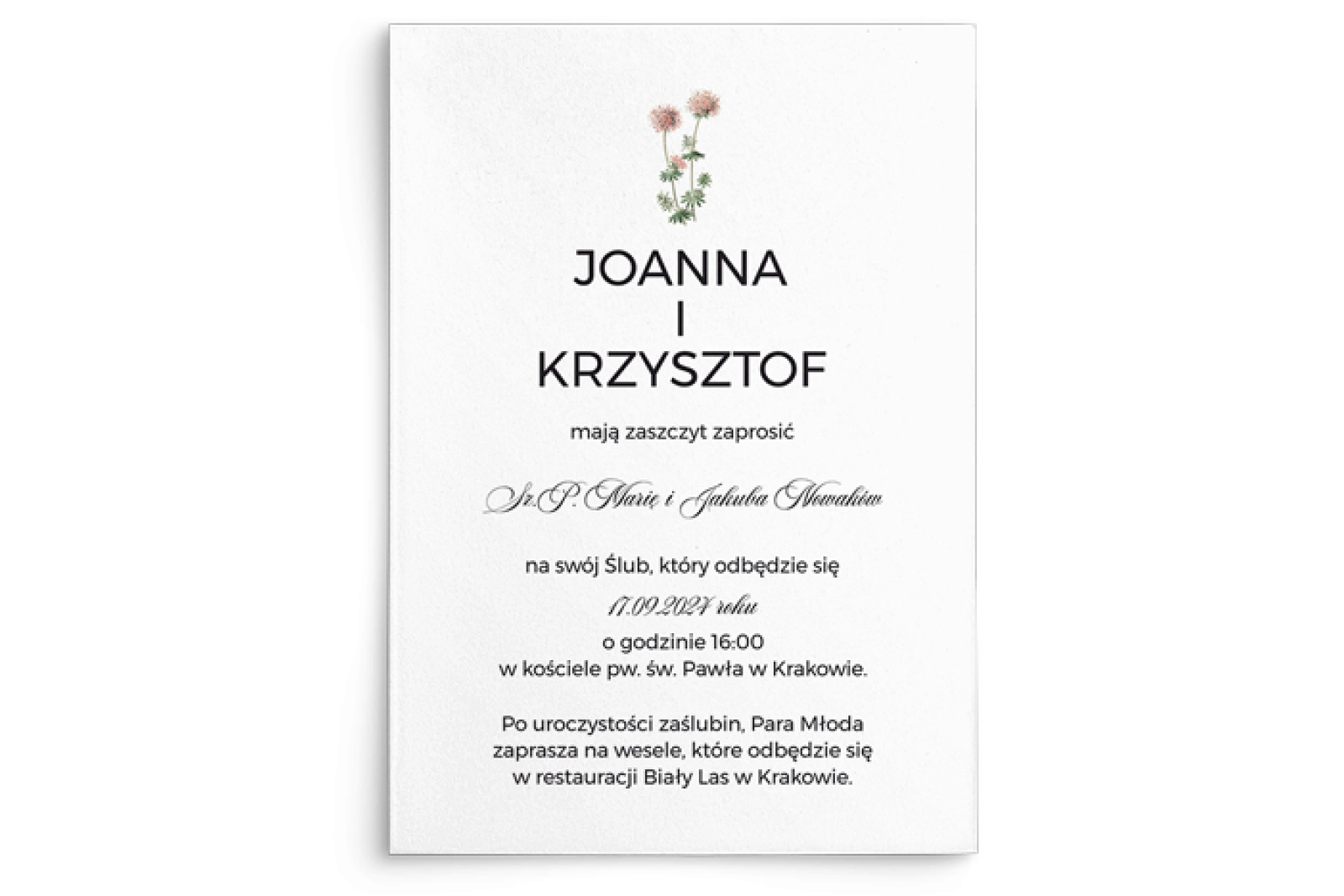 Zaproszenia ślubne Botanic - Motyw 1