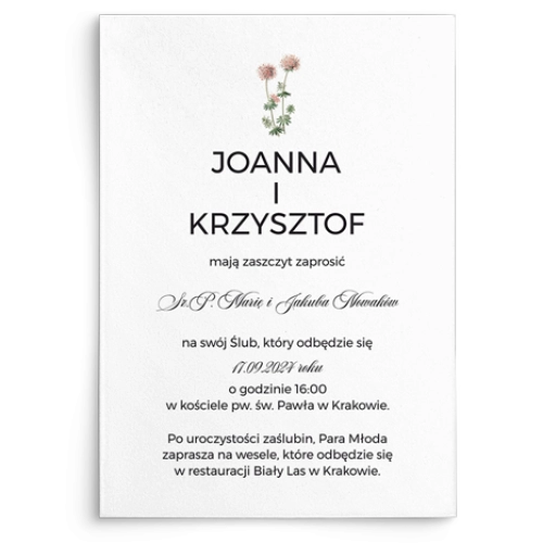 Zaproszenia ślubne Botanic - Motyw 1