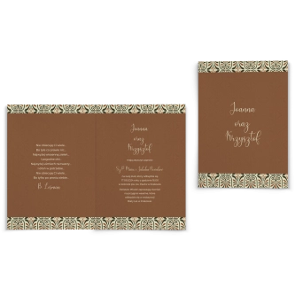 Zaproszenia ślubne Vintage - Składane motyw 3