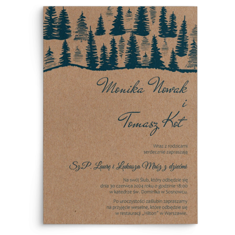 Zaproszenia ślubne Natura Kraft - Motyw 3