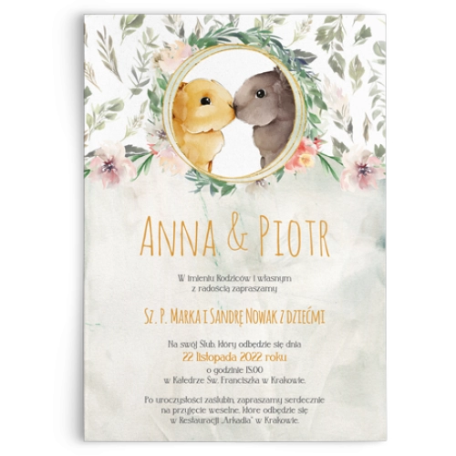 Zaproszenia ślubne Animals - Motyw 4