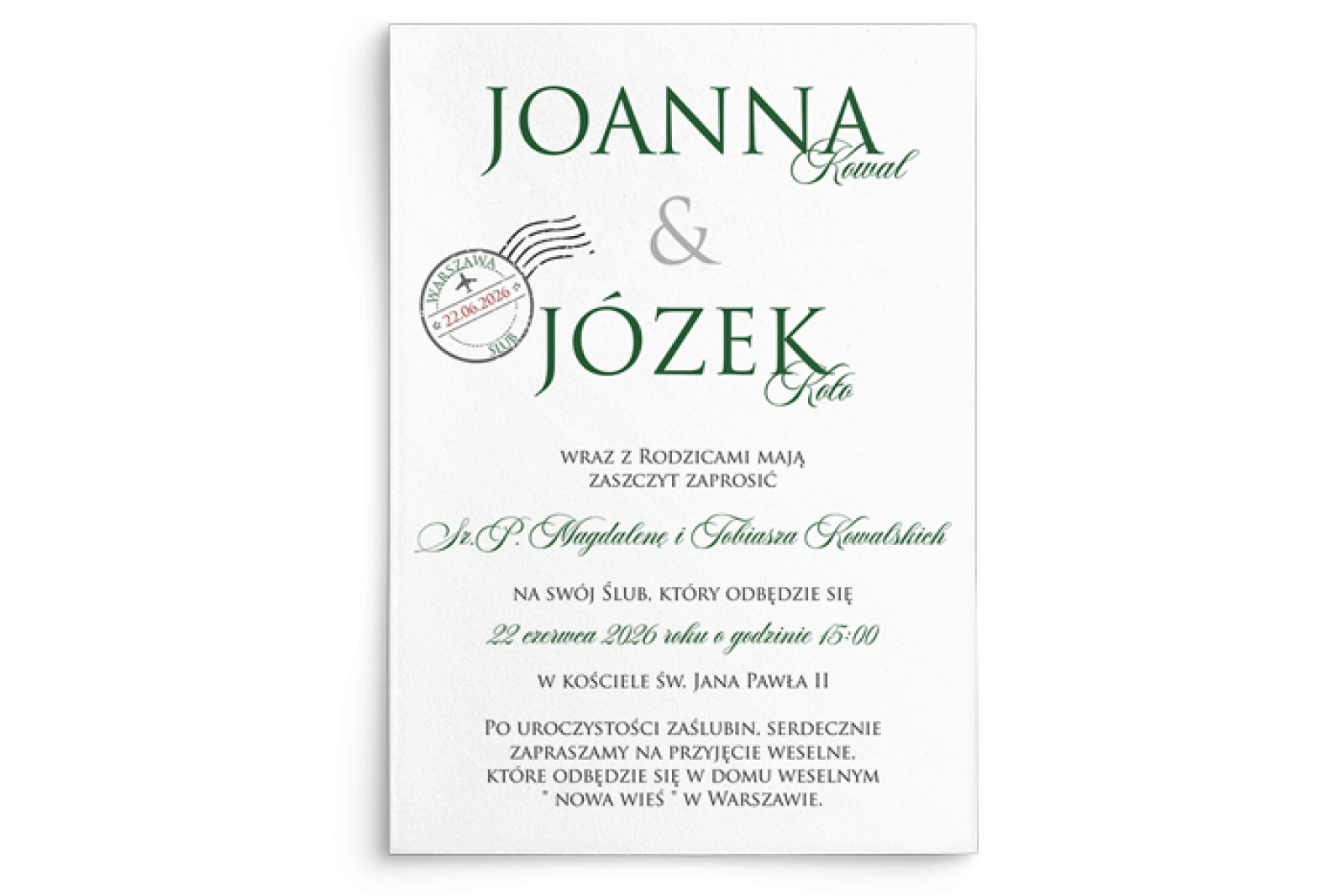 Zaproszenia ślubne Paszport - Motyw 3