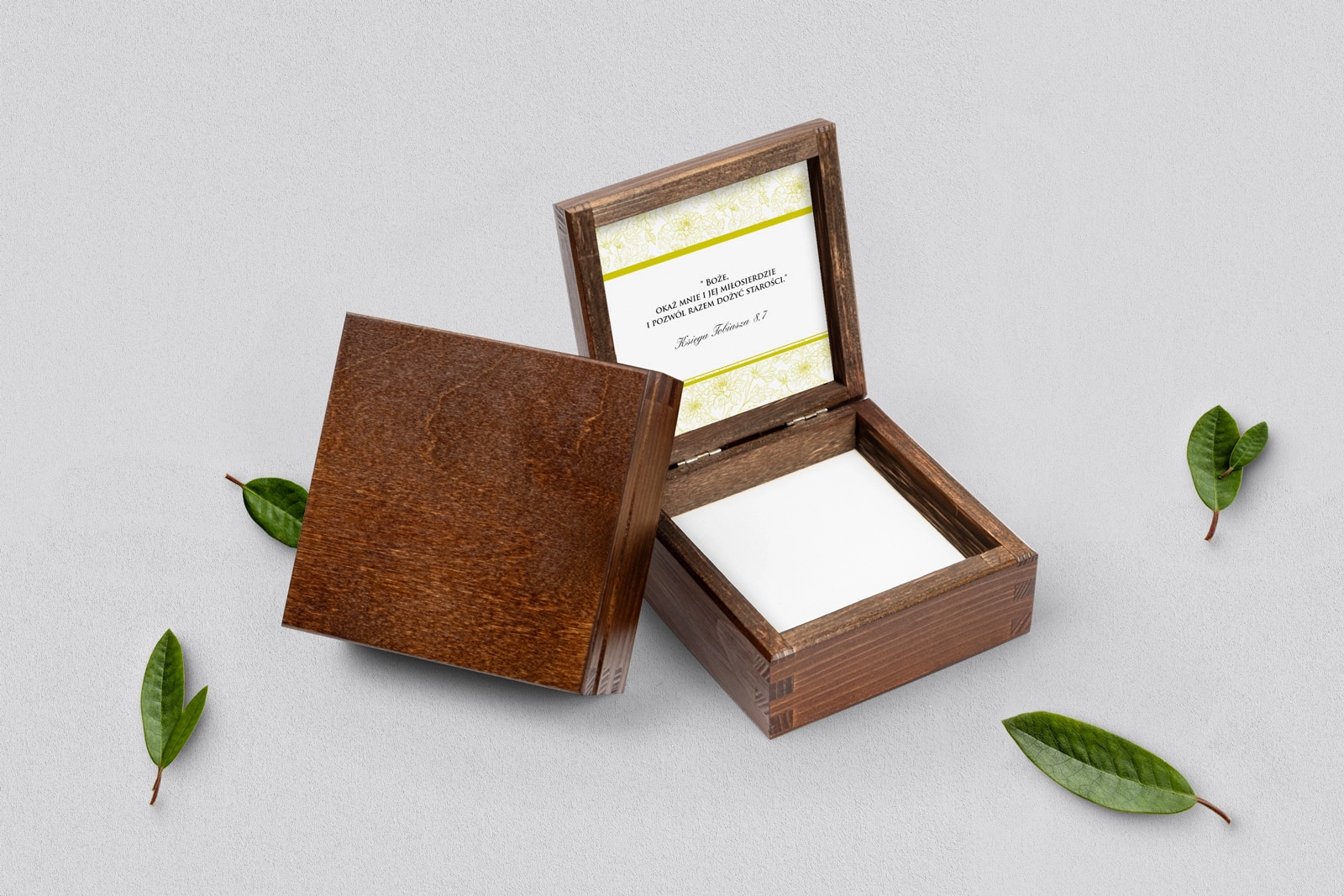 Pudełko na obrączki brązowe - Ornament Motyw 11