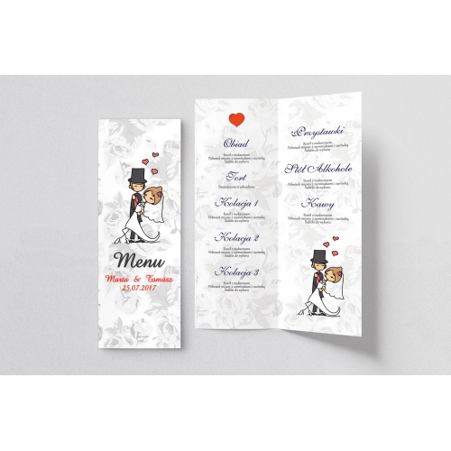 Menu Weselne Zakochani Motyw 1
