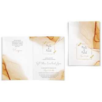Zaproszenia ślubne Glamour Ink - Składane Motyw 5