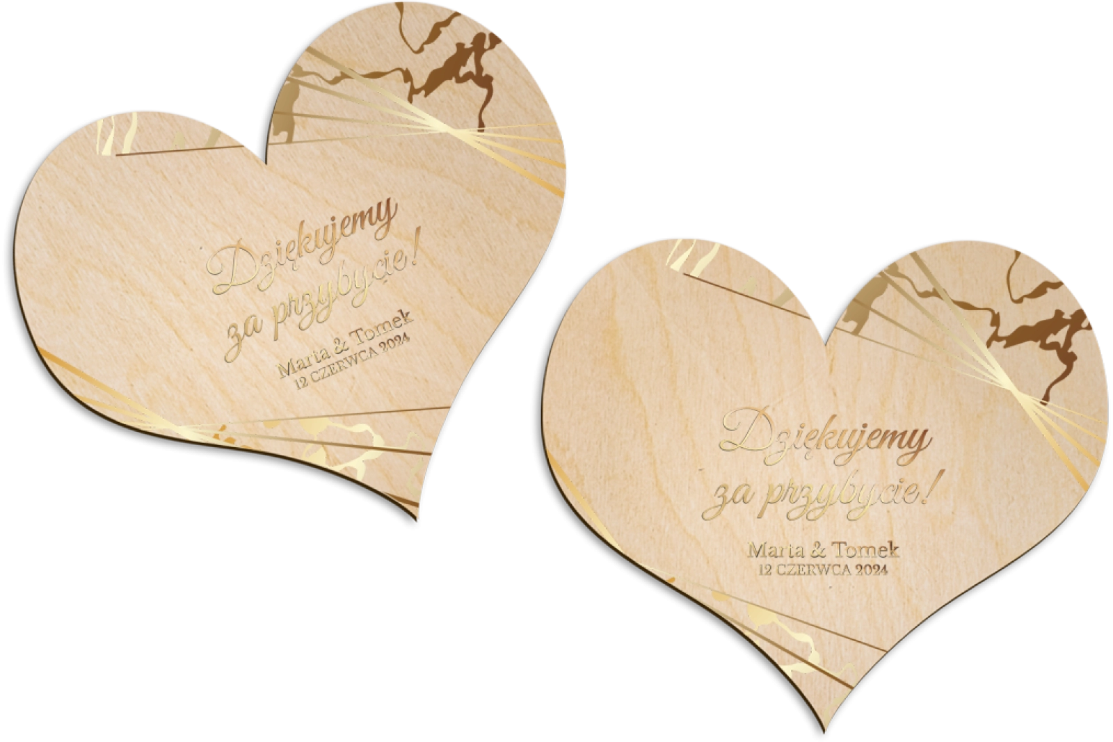 Magnes Serce - Marmur & Złoto - Motyw 4