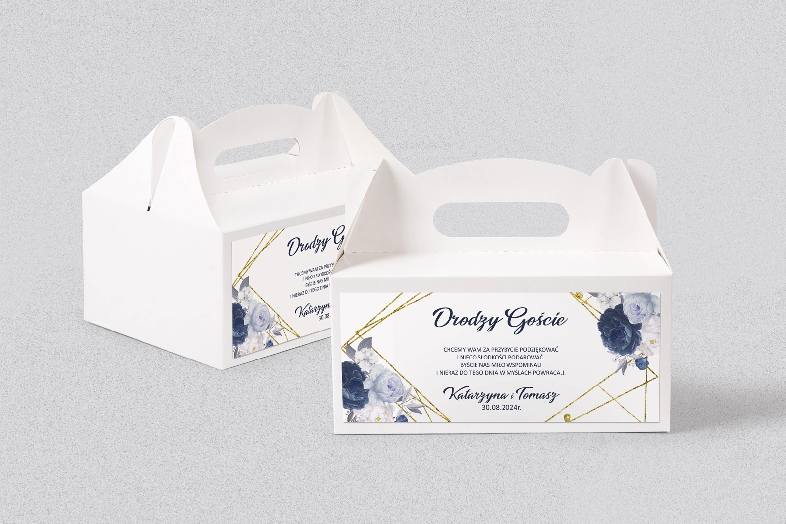 Pudełko na ciasto weselne Modena - Motyw 2