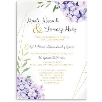 Zaproszenia ślubne Flowers & Frame - Akrylowe Motyw 1